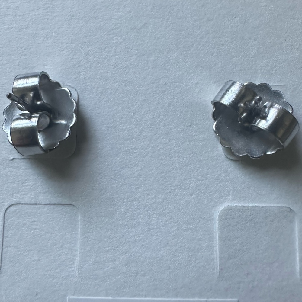 Lia Sophia Silver Stud Earrings Minimalist Design - Picture 3 of 3